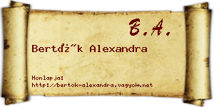 Bertók Alexandra névjegykártya