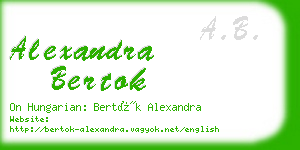 alexandra bertok business card