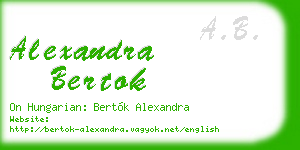 alexandra bertok business card